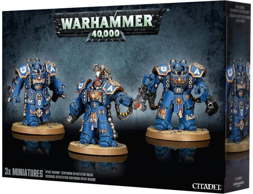 Games Workshop Space Marine Devastator Centurion Squad figures for tabletop battles.