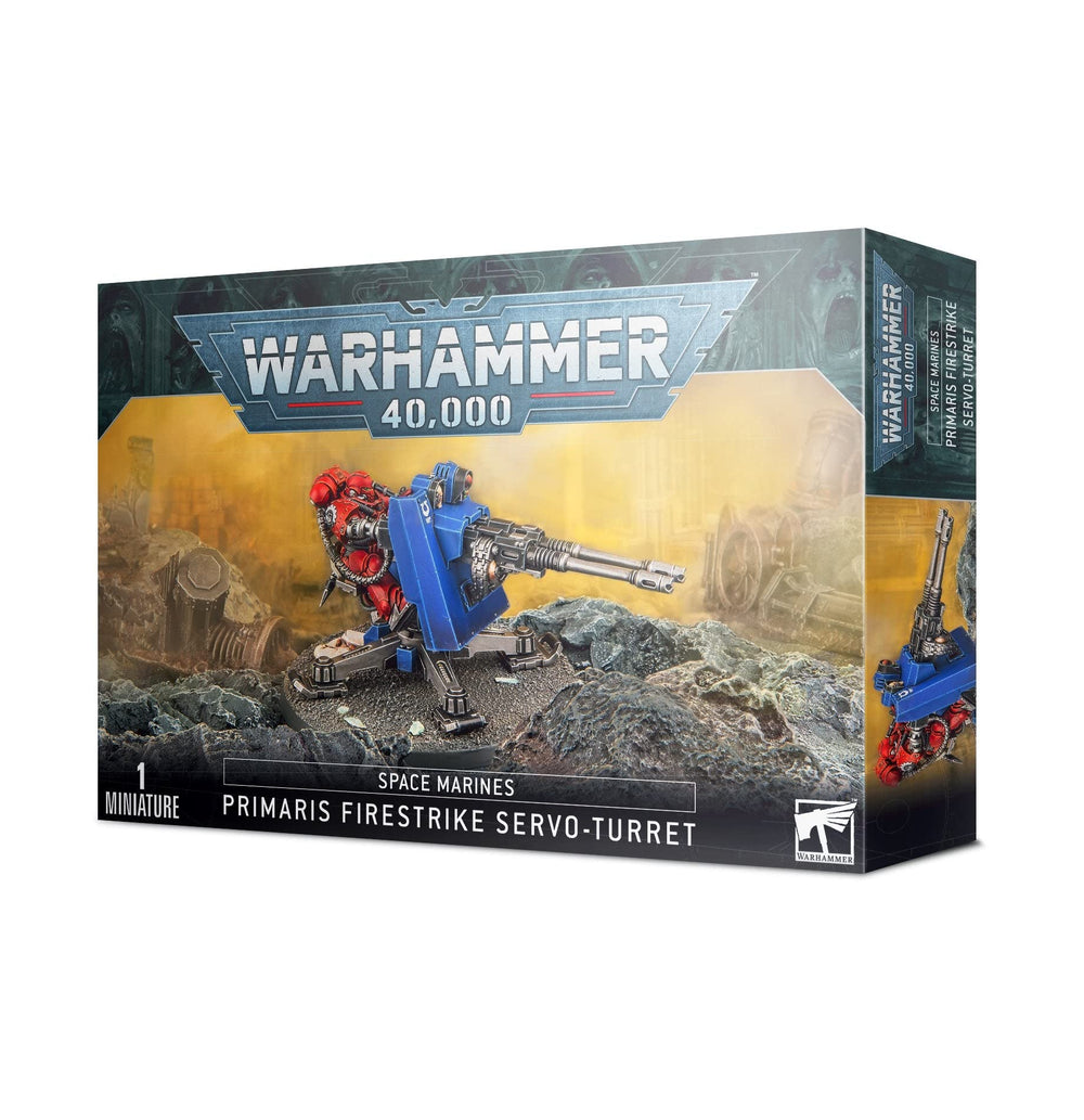 Games Workshop Space Marines Firestrike Servo-Turret ready for tabletop battles with quick, reliable setup.