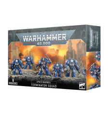 Games Workshop Space Marines Terminator Squad 2023 Edition blue pose image, elite veterans ready for tabletop battles