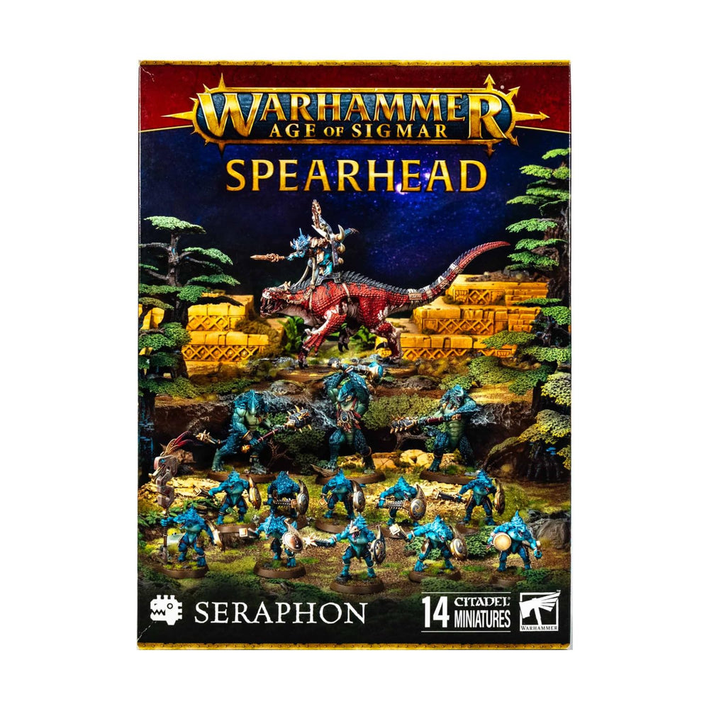 Games Workshop Spearhead Seraphon miniature front view, ideal for display and painting inspiration.