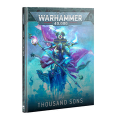 Games Workshop Thousand Sons Codex 10th Edition cover with detailed art inspires painting and tabletop play.