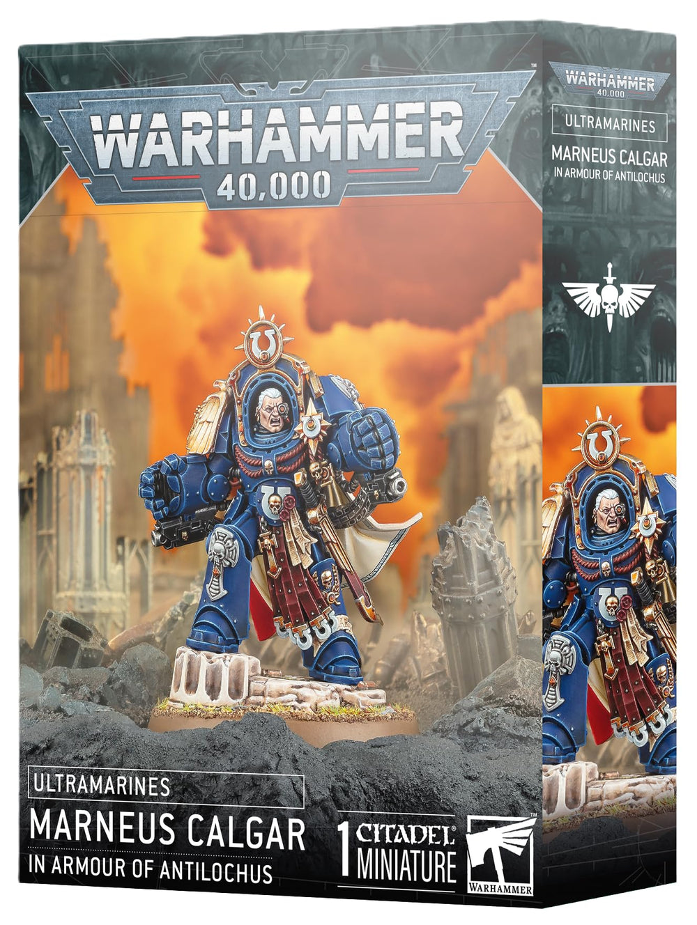 Games Workshop Ultramarines Marneus Calgar in Armor of Antilochus miniature for tabletop battles