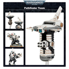 Games Workshop Tau Pathfinder Team miniatures for painting, crisp detail emphasized.