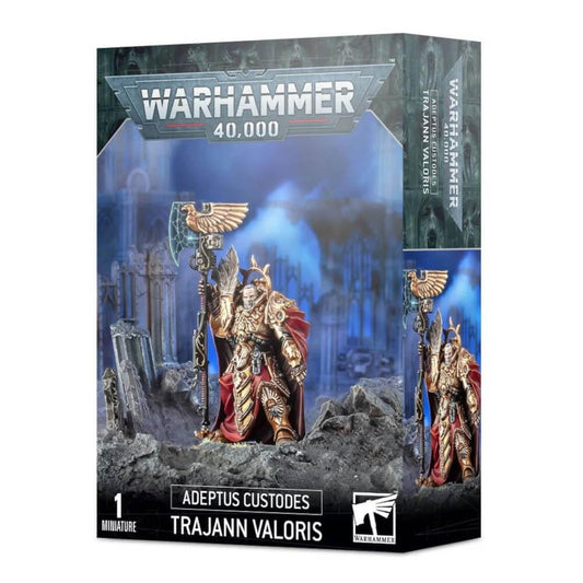 Trajann Valoris miniature, front-angled pose for tabletop display and hobby painting