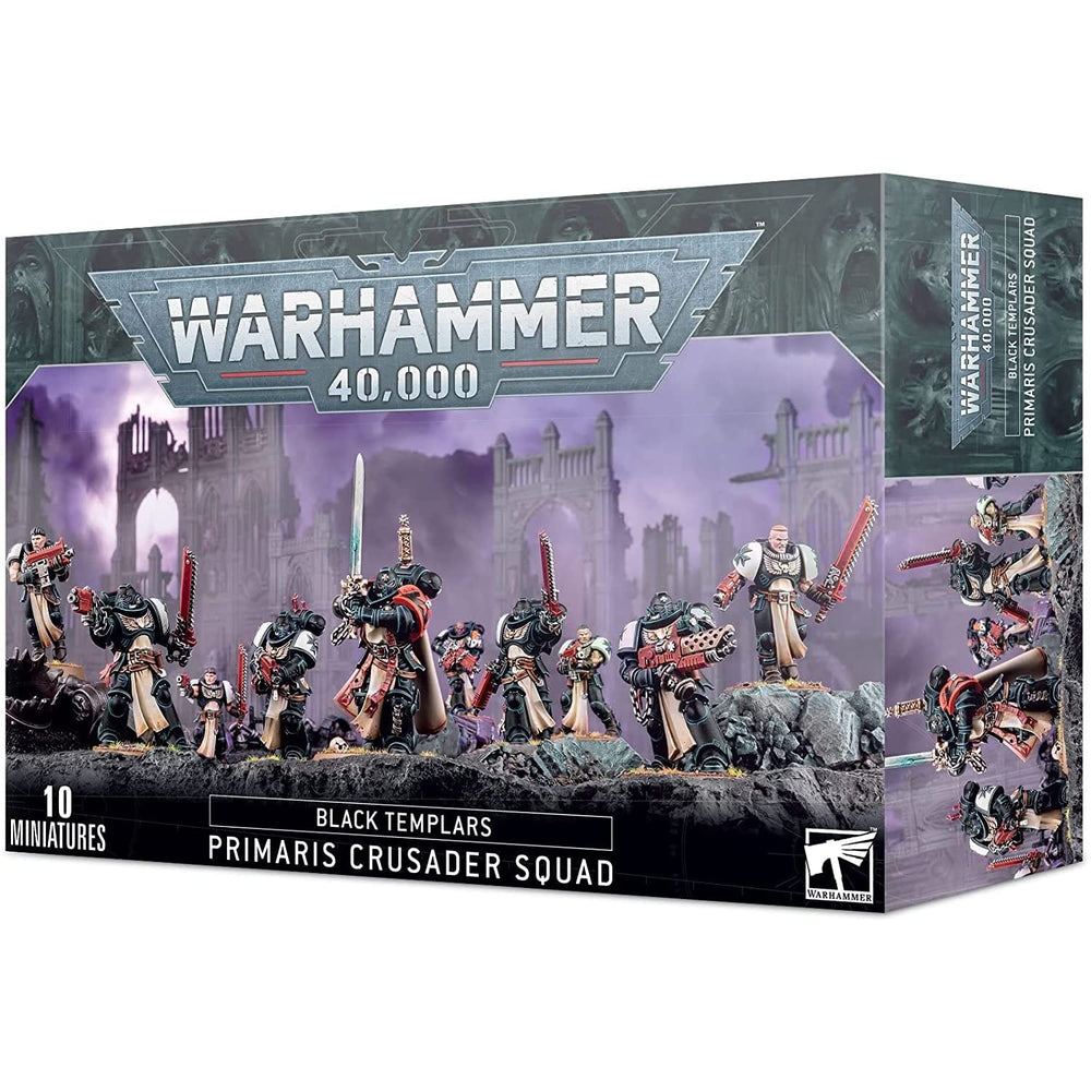 Games Workshop Black Templars Primaris Crusader Squad miniatures for tactical tabletop battles.