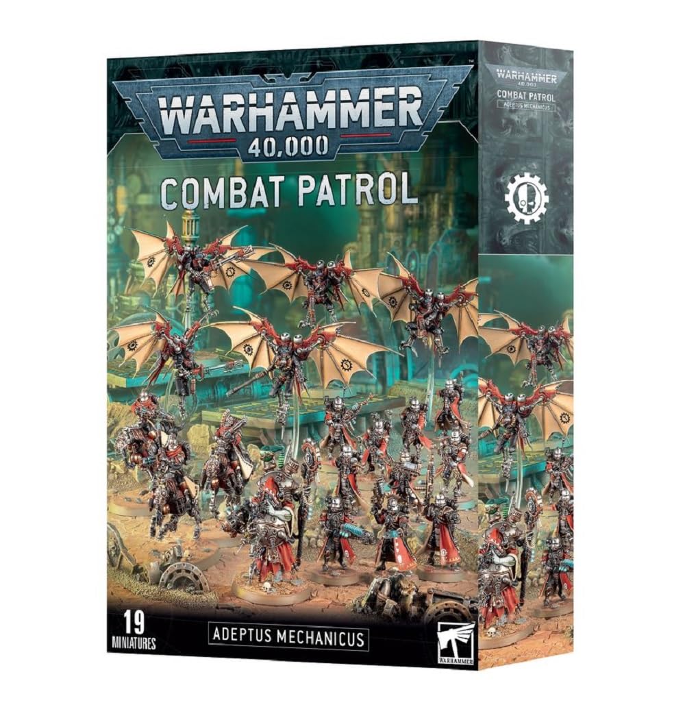 Games Workshop Warhammer 40,000 Combat Patrol Adeptus Mechanicus figures ready for hobby assembly.