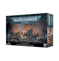 Games Workshop Warhammer 40k Cadian Command Squad miniature assembly for tabletop battles and display.