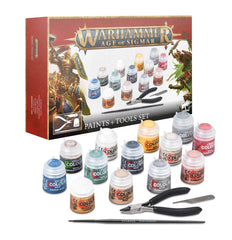Games Workshop Warhammer Age of Sigmar paints and tools kit for beginners, ideal for budding painters.