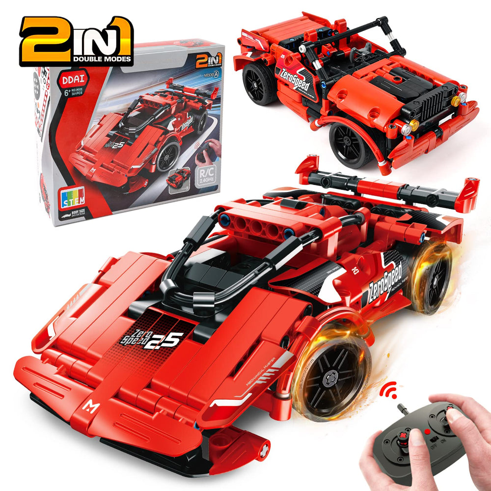 GAMZOO RC racing car image highlights 2-in-1 play with remote control for ages 6 and up.