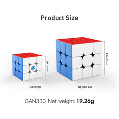 GAN 330 keychain cube top view emphasizing minimalist, stylish bag accessory.