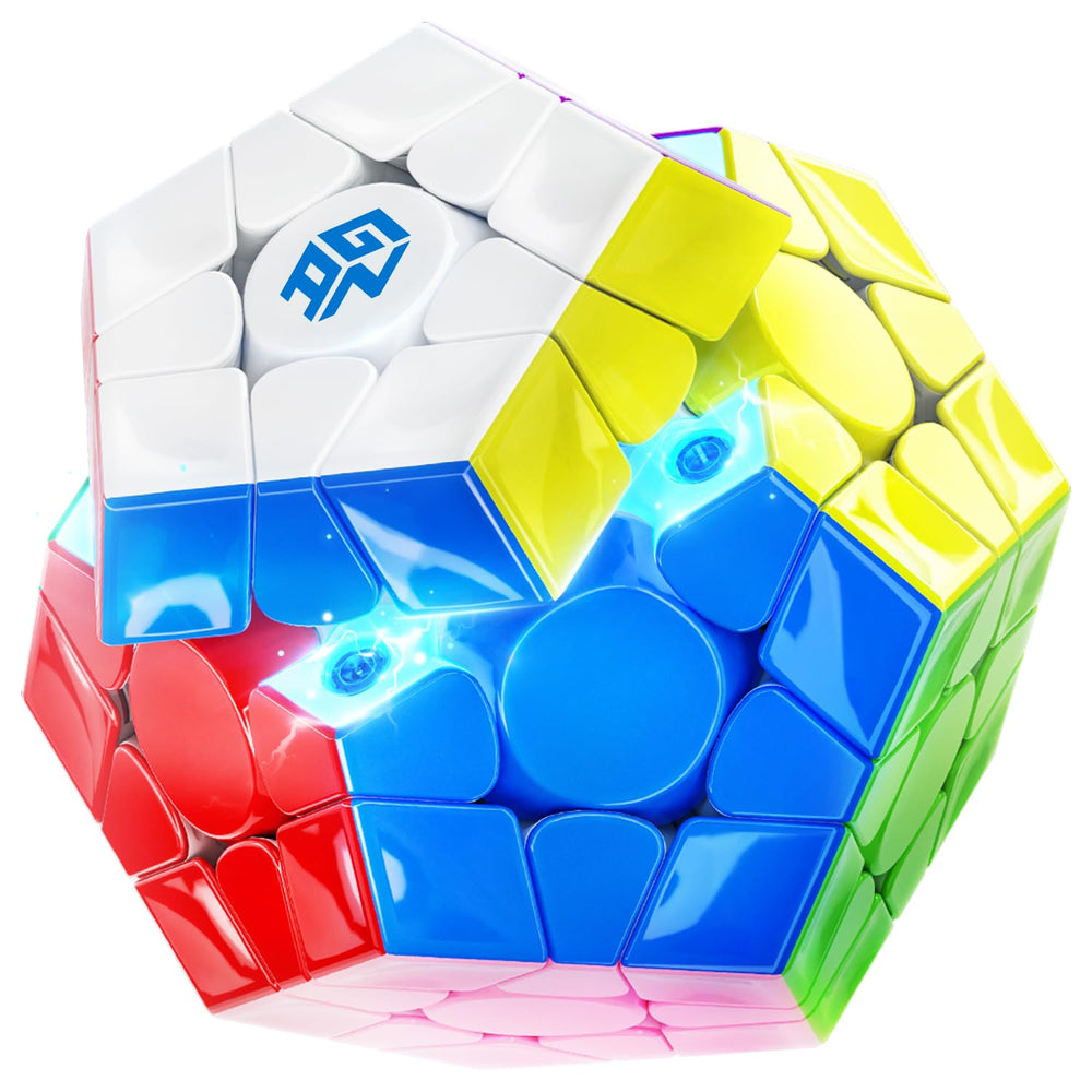 GAN Megaminx Maglev outer view highlighting stickerless grey base for durable daily play