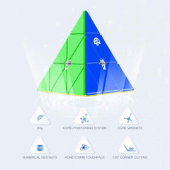 GAN Pyraminx 36 magnets side view highlights slim silhouette for steady grip
