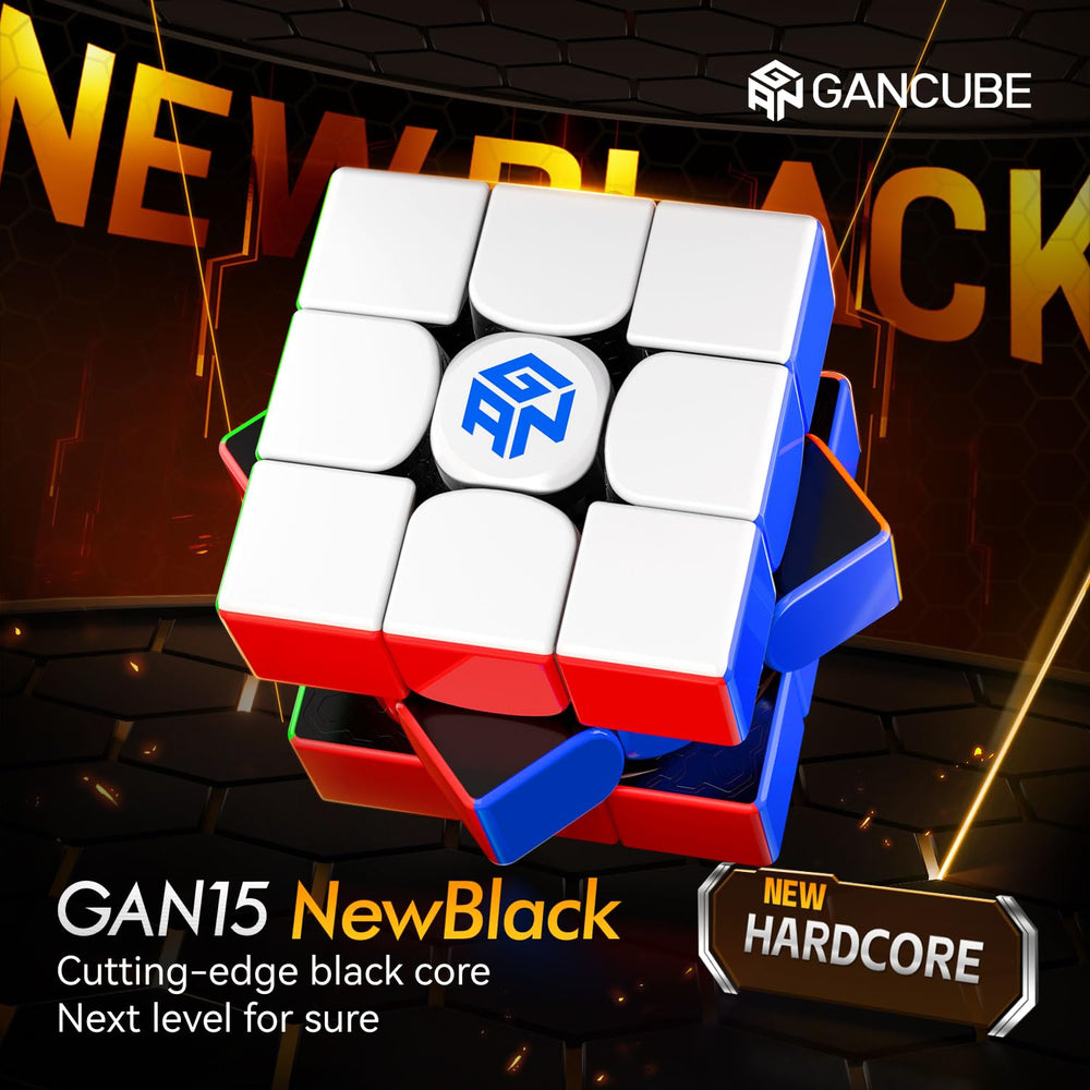 GAN15 New Black UV-Coated 3x3 cube center magnet closeup shows GES Pro+ tuning options.