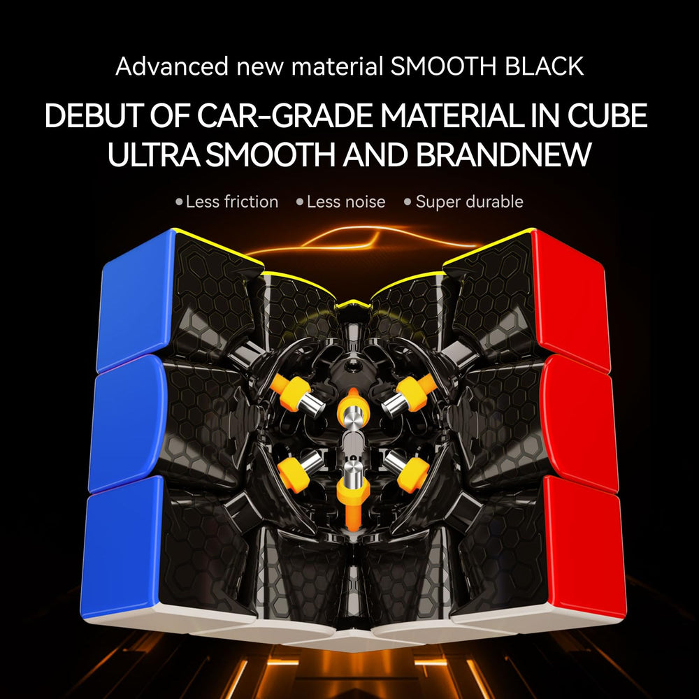 GAN15 New Black UV-Coated 3x3 cube in hand demonstrates ergonomic grip for comfort.