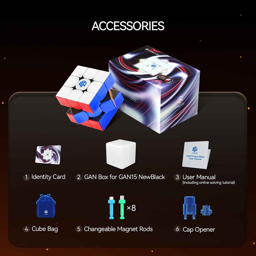 GAN15 New Black UV-Coated 3x3 cube packaging box display for compact gifting.