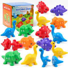 Ganaj 26-piece dinosaur letter matching set supports early fine motor skills.