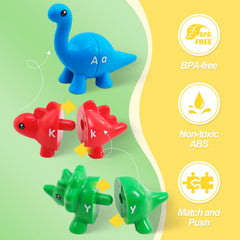 Ganaj alphabet-dino storage box demonstrating portable set for on-the-go learning.