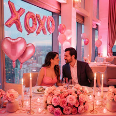 Ganeen pink heart balloons add a soft, loving touch to any setup.