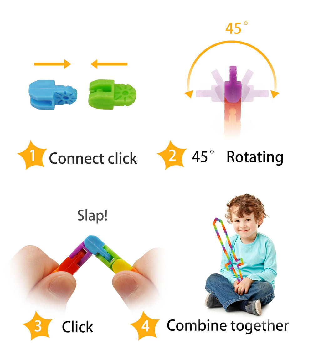 Ganowo Classroom-reward fidget: 24-link design unlocks letters, numbers, animals and more