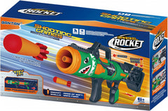 Gantan rocket barrel launcher in action, safe outdoor play with foam projectiles