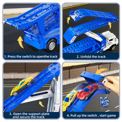 Garbo Star bright colors help kids recognize cars and tracks.