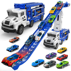 Garbo Star transport truck toy with dual-track setup for imaginative play sessions.
