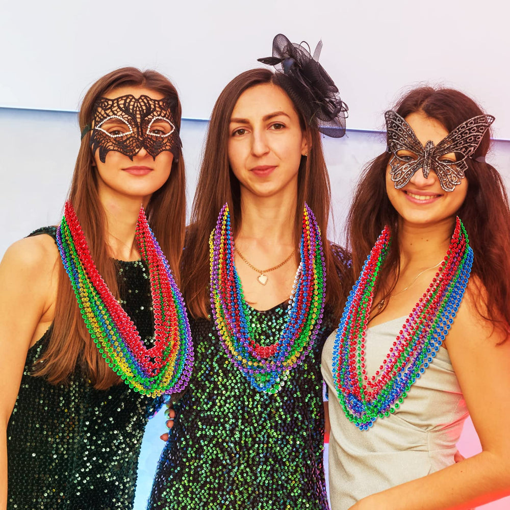 Garma silver shiny beads necklace for versatile party wear