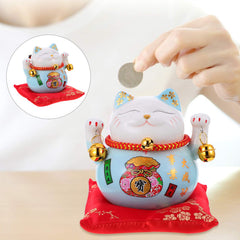 Garneck Lucky Cat Money Bank coin slot on top ready for coins and small bills.