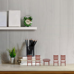 Garneck miniature dining chairs bring realistic seating to tiny homes.