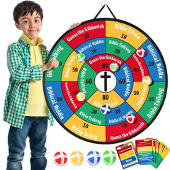 Garybank Faith Darts Bible Trivia board for interactive family learning.