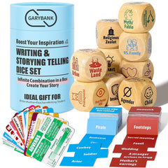 Garybank Inspiration Writing Prompt Dice with 9 cubes for classroom storytelling and creativity