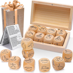 Garybank Yoga Dice in wooden box for easy gifting and storage.