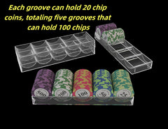 Gatherchuan acrylic poker chip tray rack durable construction for repeated game nights