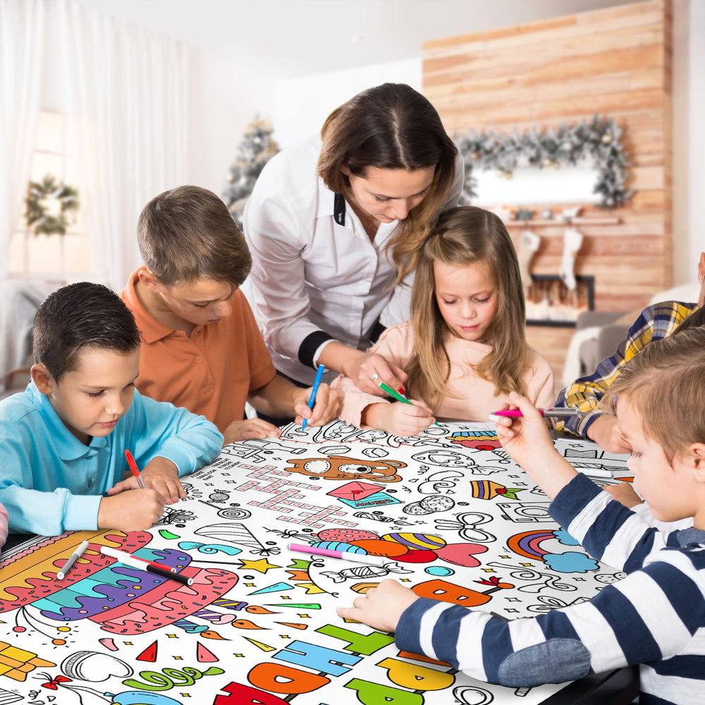 Gatherfun birthday symbols theme poster featuring gifts, candles, balloons, cake