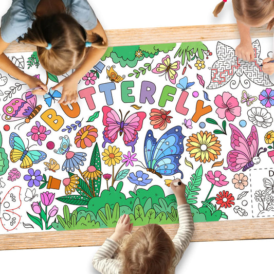 Gatherfun Butterfly Birthday giant coloring poster 72in enhances classroom decor and creative play.