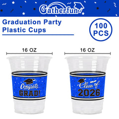Gatherfun class of 2026 cups showcase hats and scrolls to enhance grad table decor