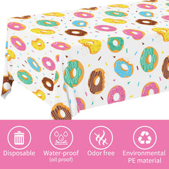 Gatherfun donut tablecloth baby shower or birthday setup with two packs.