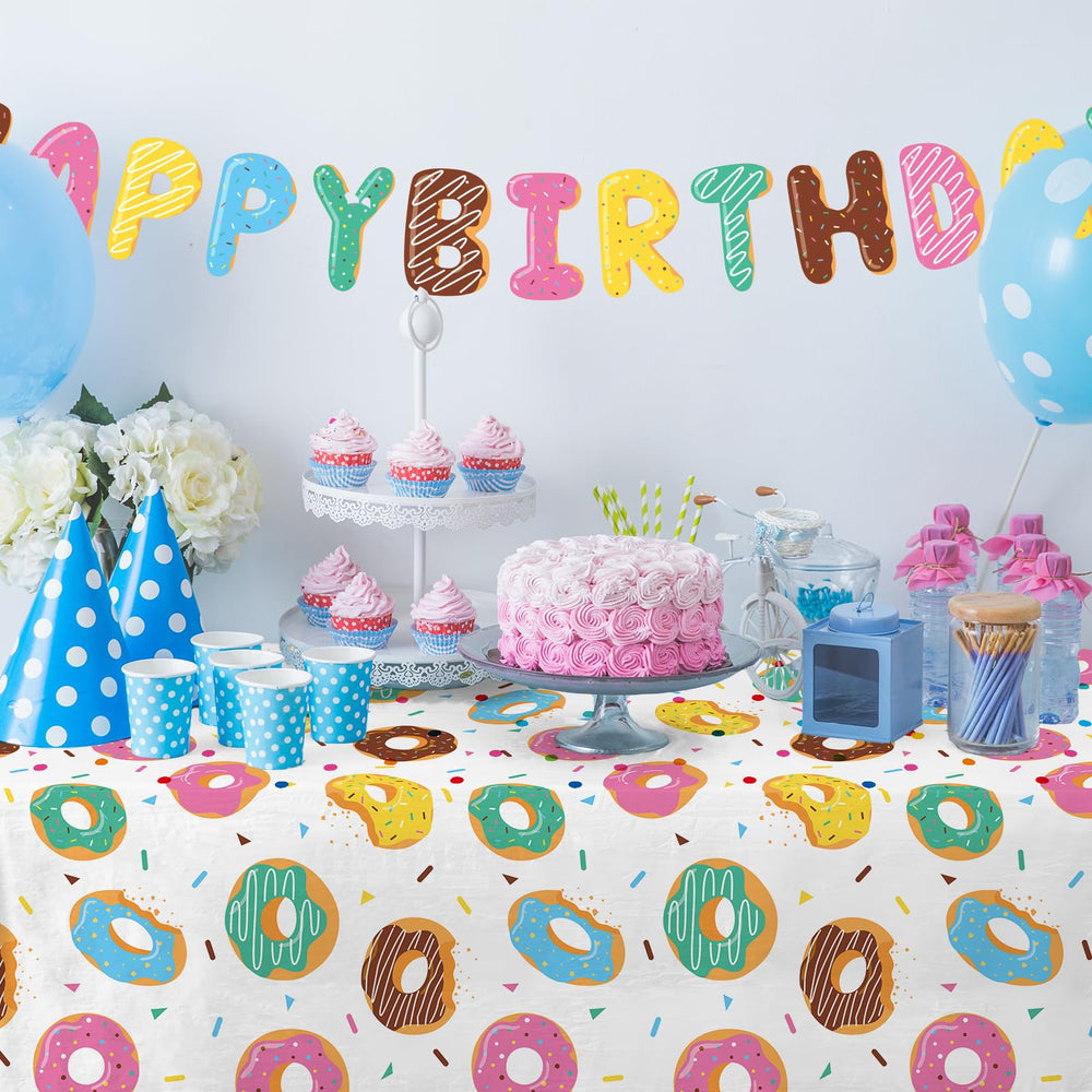 Gatherfun donut tablecloth eco-friendly PE material ensures safe, leak-free use.