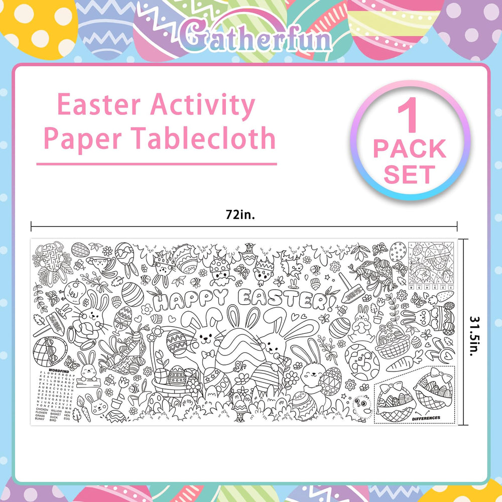 Gatherfun Easter color banner—315x72 inches—mess-reducing party backdrop