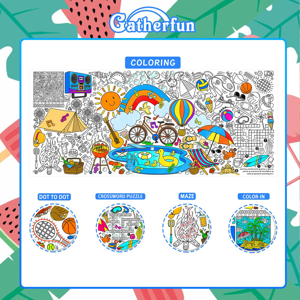 Gatherfun poster features mazes and spot-the-differences for exploration