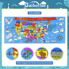 Gatherfun educational USA map coloring engages students in geography exploration