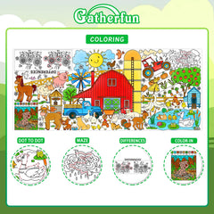 Gatherfun farm animals theme poster features pigs, ducks, cows, and sheep to spark creativity.