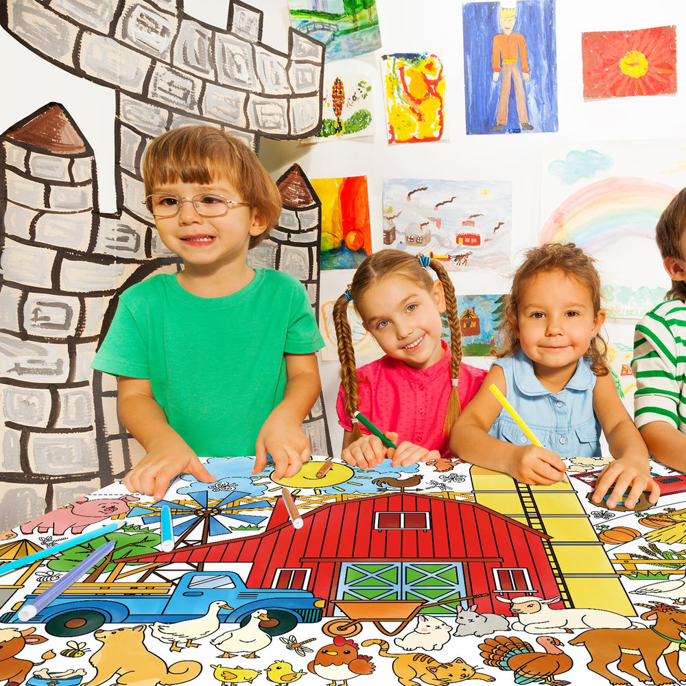 Gatherfun giant coloring poster creates a keepsake after coloring for kids.