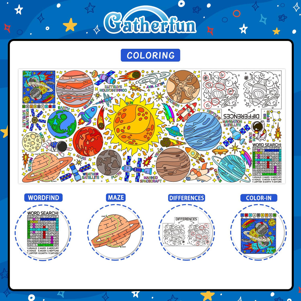 Gatherfun giant coloring poster table cover keeps classroom surfaces tidy during activities.