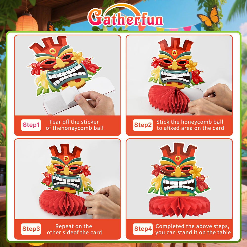 Gatherfun Hawaiian Luau tiki mask centerpiece brings authentic island vibes to decor