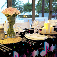 Gatherfun music theme party setup image showing cohesive table styling