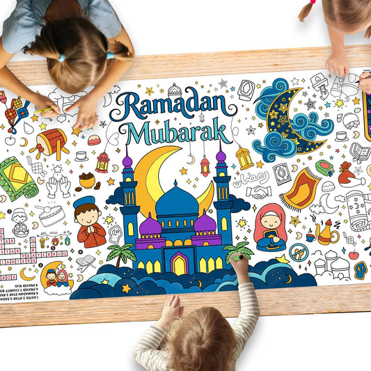 Gatherfun Ramadan giant coloring poster for classrooms and homes, sparking kids' creativity.