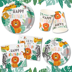 Gatherfun Safari napkins bring quick cleanup after fun birthday moments.