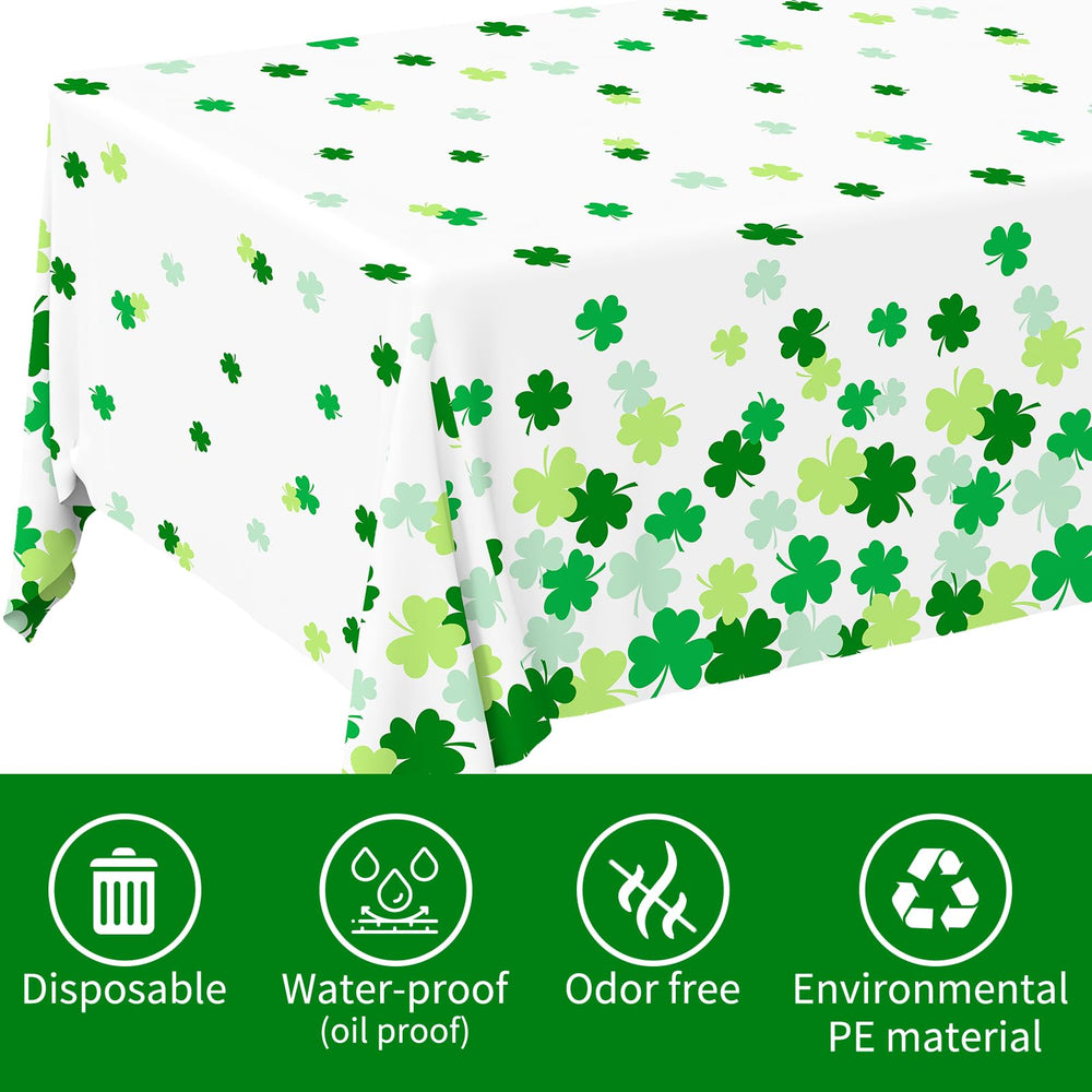 Gatherfun shamrock print tablecloth supports large gatherings with reliable waterproof protection
