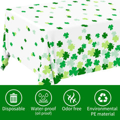 Gatherfun shamrock print tablecloth supports large gatherings with reliable waterproof protection